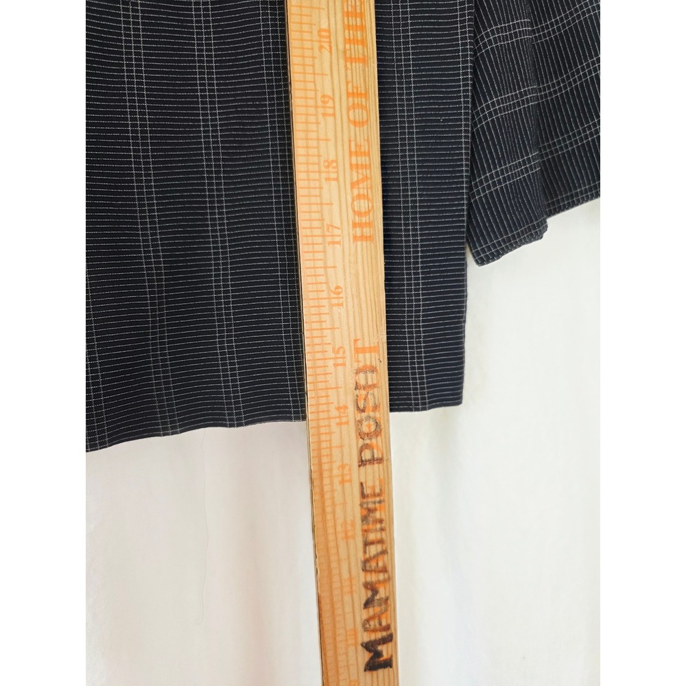 Emporio Armani Vintage Navy Pinstripe Split Front Blouse Made in Italy Top 40 - Picture 5 of 8